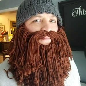 Men's faux beard hat
